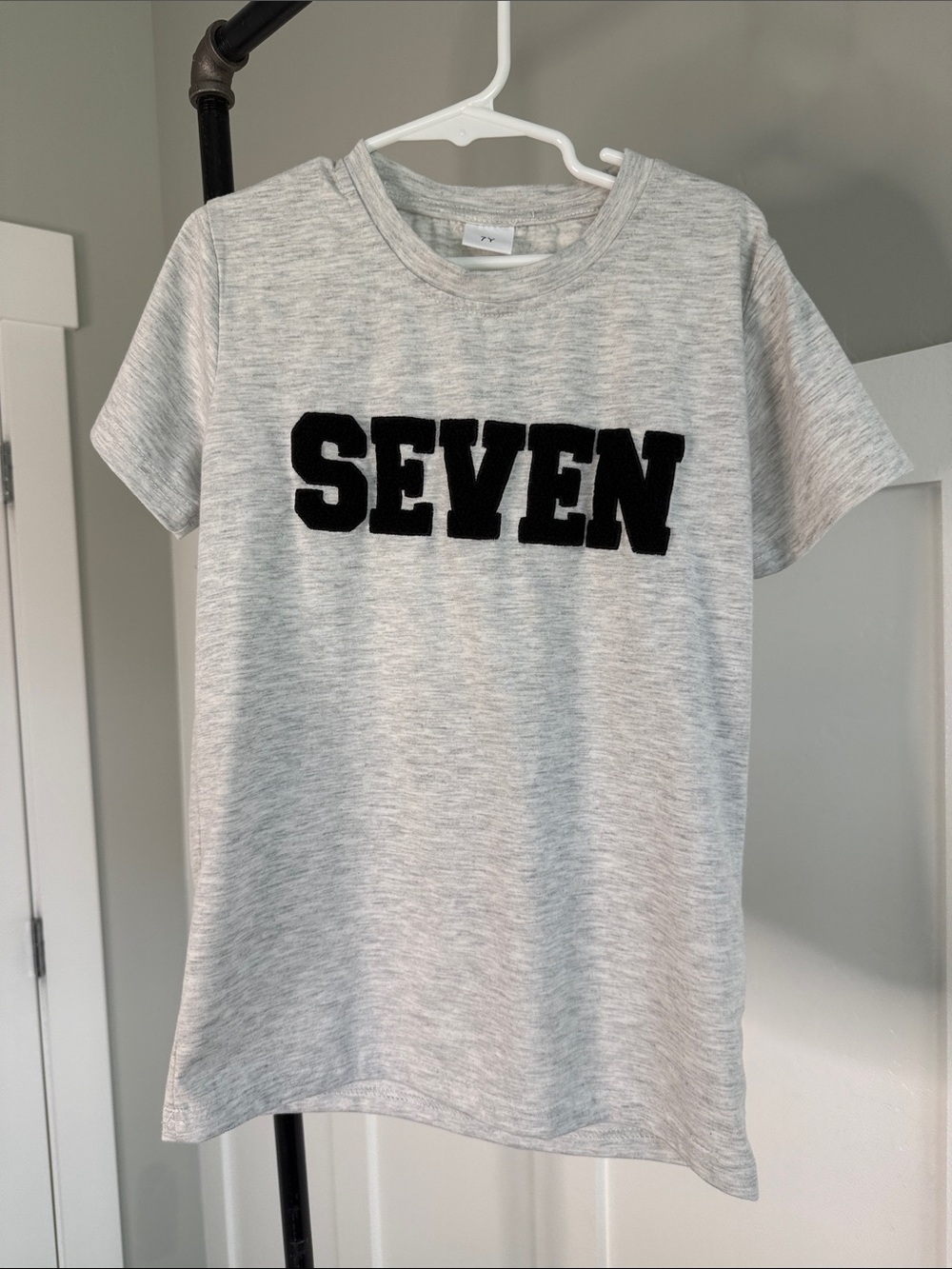 Kids Gray Short Sleeve 'SEVEN' Graphic Tee